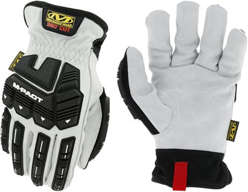 Mechanix Wear LDMPHDX000 M-Pact HD Driver F8-360 White DuraHide Leather Small Elastic