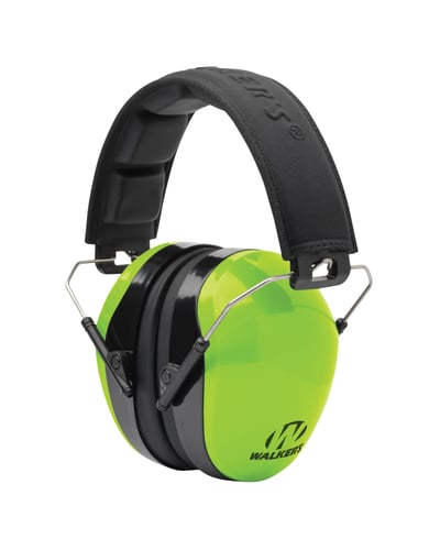 Walkers GWP-SF-DCPM-HVG Passive Advanced Protection Polymer 26 dB Over the Head Hi-Vis Lime Ear Cups with Black Headband for Adult