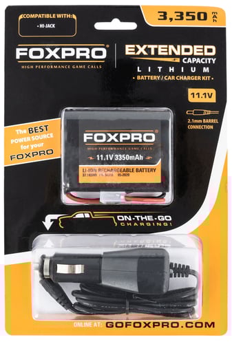 Foxpro EXTBATTCHGRAKE Extended Capacity Battery Kit  Black 11.1 Volts 3,350 mAh Compatible with FoxPro HiJack | 831621007891