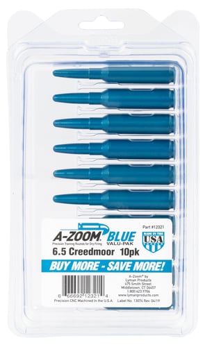 A-Zoom Snap Cap  <br>  6.5 Creedmoor Blue 10 pk.