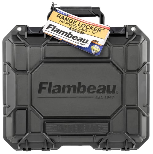Flambeau 1312SN Range Locker HD Pistol Case Black Polymer Holds Full Size/Multiple Compact Handguns