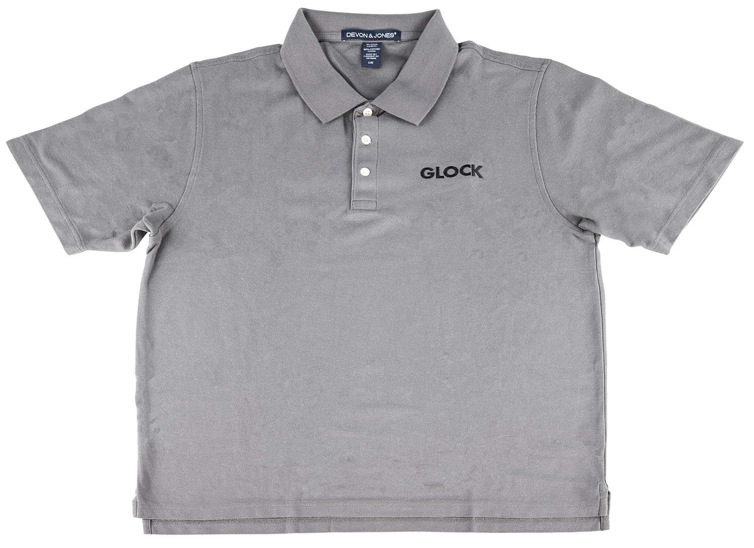 Glock AP95878 Classic Polo  Gray Cotton Short Sleeve 2XL