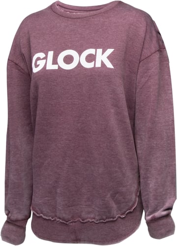 Glock AP95896 Womens Retro Fleece  Maroon Long Sleeve Small Cotton/Polyester