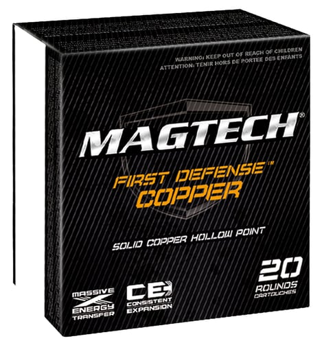 Magtech FD40A First Defense 40 Smith & Wesson (S&W) 130 GR Solid Copper Hollow Point 20 Bx/ 50 Cs
