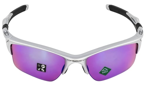 Oakley HALFJACKET 2.0 XL Half Jacket 2.0 XL Polarized, Prizm Silver Lens with Matte Black Frame & Unobtainium Temple Sleeves & Nose Piece for Adults