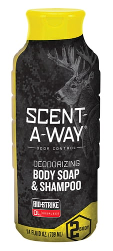 Scent-A-Way 100090 Bio-Strike Body Wash/Shampoo Odor Eliminator Odorless Scent 24 oz Liquid