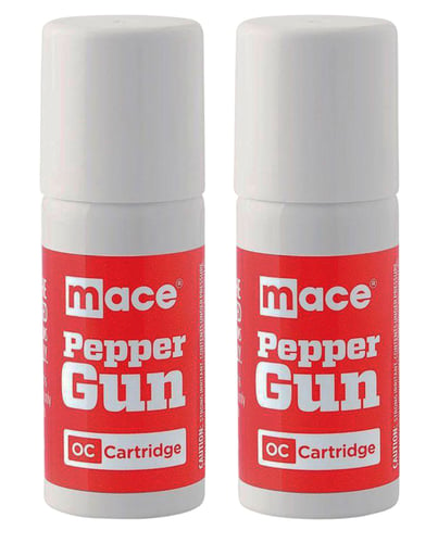 Mace 80721 Pepper Gun Refill Cartridge 28 Grams OC Pepper 20 ft Range 2 Per Pack