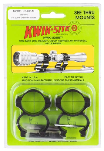 Kwik-Site KS203M See Thru  2 Piece 30mm Black Matte Weaver