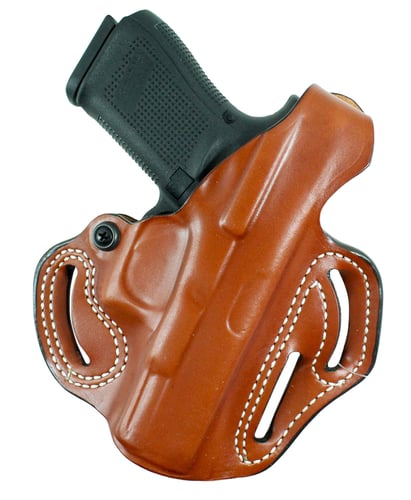 DeSantis Gunhide 001TA1LZ0 Thumb Break Scabbard OWB Tan Leather Belt Slide Fits Glock 19 Fits Glock 32 Fits Glock 45 Fits Glock 19X Right Hand