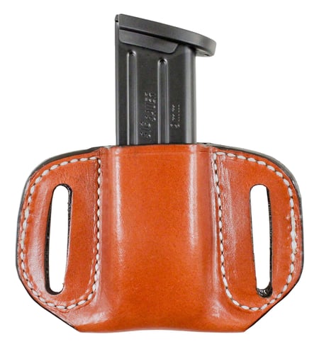 DeSantis Gunhide A84TJYYZ0 Reliant Mag Pouch OWB Single Tan Leather Belt Loop Belts 1.75 Inch Wide Compatible w/ Glock 43 Ambidextrous Hand | 792695338307