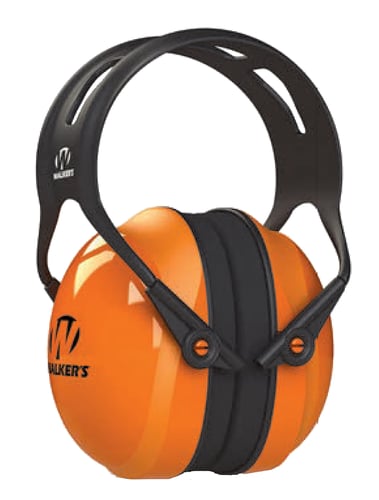 Walkers GWP-SF-PSM-LG Maxprotec  Polymer/Plastic 28 dB Over the Head Orange Ear Cups w/Black Band Large
