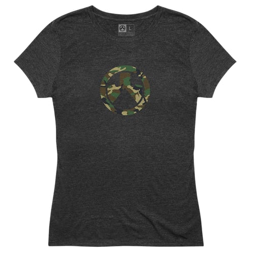 Magpul MAG1224-011-XL Woodland Camo Icon Womens Charcoal Heather Cotton/Polyester/Rayon Short Sleeve XL