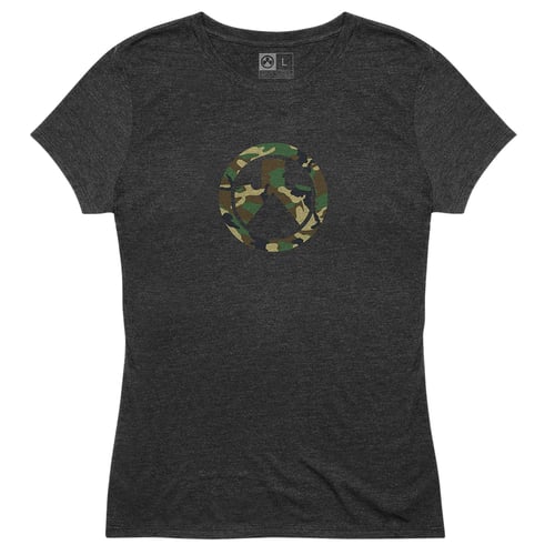 Magpul MAG1224-011-2XL Woodland Camo Icon Womens Charcoal Heather Cotton/Polyester/Rayon Short Sleeve 2XL