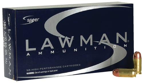 SPEER LAWMAN 380 AUTO 95GR TMJ AMMO 50RD