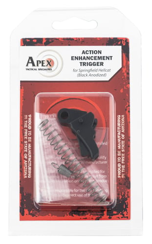 Apex Tactical 115112 Action Enhancement  Curved Trigger with 5-5.50 lbs Draw Weight & Black Finish for Springfield Hellcat