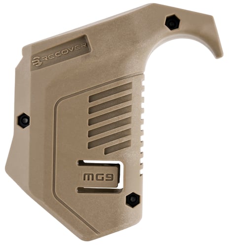 Recover Tactical MG9-02 Angled Mag Pouch  Tan Polymer, Picatinny Rail Mount, Compatible w/ Glock