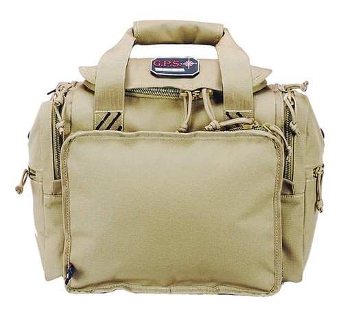 GPS Bags 1411MRBT Medium Range Bag  Tan Nylon with Lift Ports, Storage Pockets, Visual ID Storage System & Lockable Zippers Includes Two Ammo Dump Cups