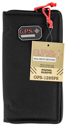 GPS Bags 1265PS Pistol Sleeve  Large Black Nylon with Locking Zippers & Thin Design Holds 1 Handgun
