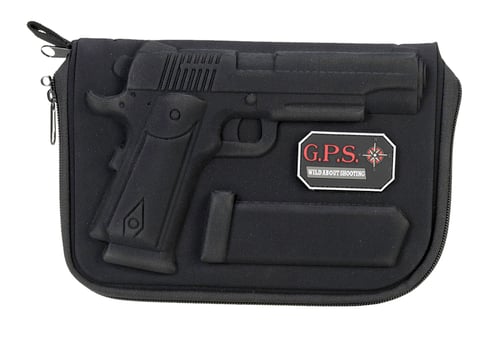 GPS Bags GPS908PC Custom Molded  with Lockable Zippers, Internal Mag Holder & Black Finish for 1911 & Similar Clones