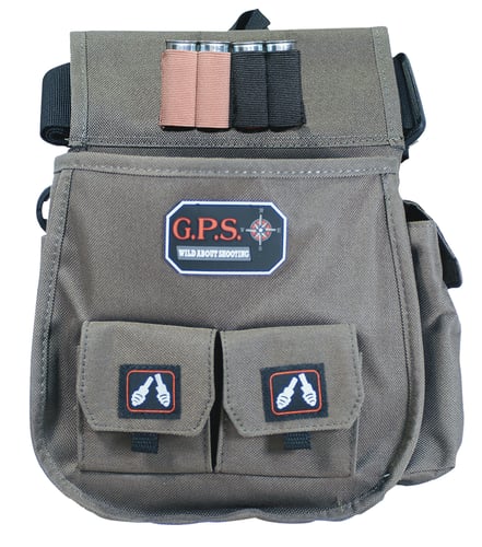 GPS Bags 1093CSP Deluxe Double Shotshell Pouch Olive Polyester Waist Mount