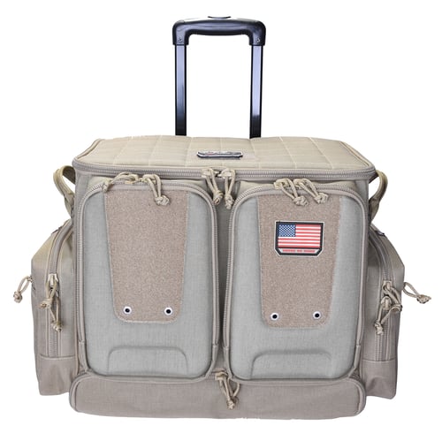 GPS TACTICAL ROLLING RANGE BAG HOLDS 10 HANDGUNS TAN