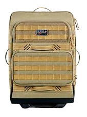 GPS Bags GPST2214RCT Tactical Operations Rolling Case Tan 1000D Polyester with Visual ID Storage System, Lockable Zippers, MOLLE Webbing & Expandable Design Holds 2 Handguns & Magazines