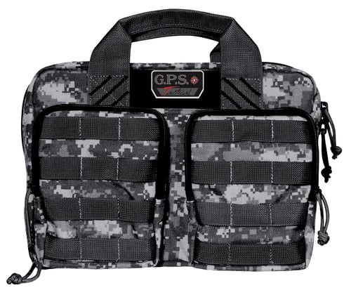 GPS Bags GPST1315PCG Tactical Quad +2 Gray Digital 1000D Polyester with YKK Lockable Zippers, 8 Mag Pockets, 2 Ammo Front Pockets, Visual ID Storage System & Holds Up To 6 Handguns