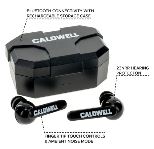 Caldwell 1102673 E-Max Shadows 23 dB Wireless Earbuds Black Adult