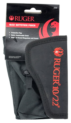 Ruger 27222 Buttstock Pouch  Black Cordura