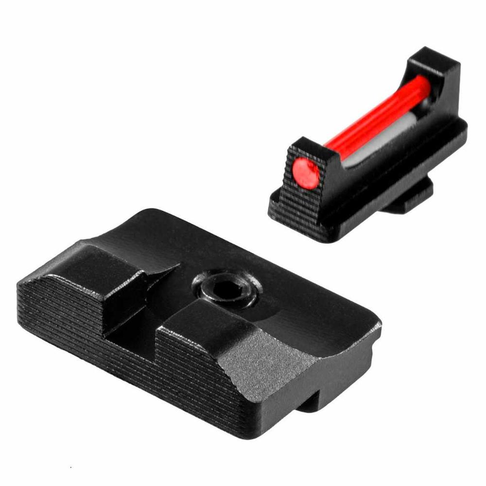 TruGlo TG132G4 Fiber-Optic Pro  Black | Red Fiber Optic Front Sight Black Rear Sight