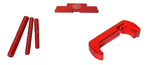 Cross Armory CRGOKRD 3 Piece Kit  Extended Compatible w/Glock Gen1-3 Red Anodized Steel/Aluminum