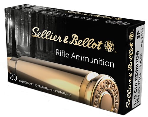 Sellier & Bellot SB65D Rifle  6.5 Creedmoor 156 gr Soft Point 20 Per Box/ 25 Case
