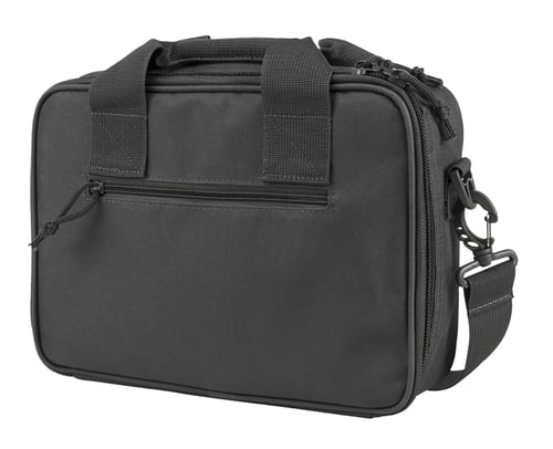 NcStar CPDX2971U VISM Double Pistol Range Bag w/Mag Pouches Heavy Duty Lockable Zippers For Compliance Padded Carry Handles Adjustable Shoulder Strap Urban Gray
