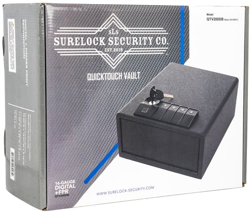 Surelock Security 3418947 QuickTouch 200 Digital Keypad/Biometric/Key Entry Matte Black Steel Holds 1 Handgun 5.12