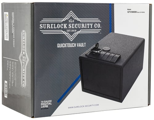 Surelock Security 3418949 QuickTouch 300 Digital Keypad/Biometric/Key Entry Matte Black Steel Holds 2 Handguns 7.48