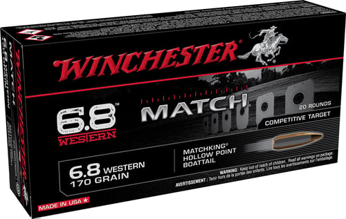 Winchester Ammo S68WM Match  6.8 Western 170 gr Sierra MatchKing BTHP 20 Per Box/ 10 Case