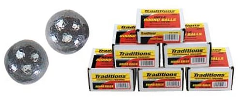 Traditions A1644 Rifle Round Balls  50 Cal Lead Ball .490 Dia 177 GR/ 100 Per Box