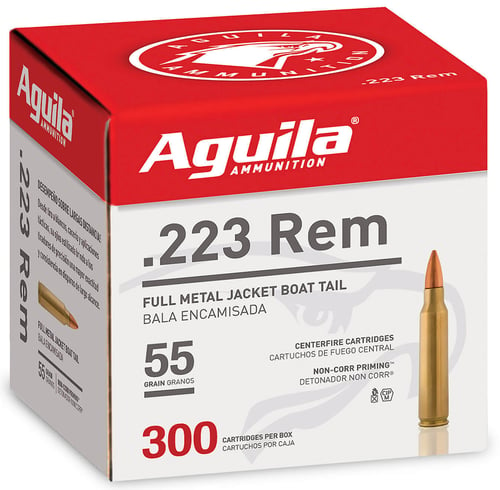 Aguila 1E223108 Target & Range Rifle 223 Rem 55 gr Full Metal Jacket 300 Per Box/ 4 Case
