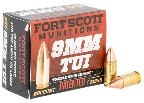 FORT SCOTT 9MM TUI 115GR SOLID COPPER 20RD 25BX/CS