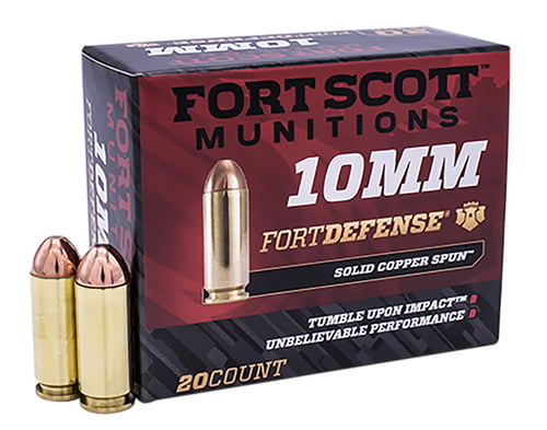 Fort Scott Munitions 10MM124SCV Tumble Upon Impact (TUI)  10mm Auto 125 gr Solid Copper Spun 20 Per Box/ 25 Case