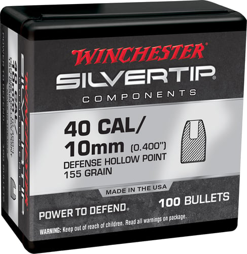 Winchester Ammo WB40ST155X Centerfire Handgun Reloading 40 S&W .400 155 gr Silvertip Hollow Point 100 Per Box/ 10 Case