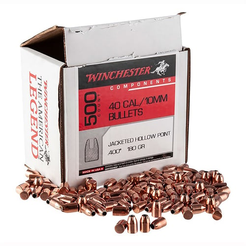 Winchester Ammo WB40HP180D Centerfire Handgun Reloading 40 S&W .400 180 gr Jacket Hollow Point 500 Per Box/ 3 Case