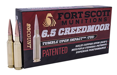 Fort Scott Munitions 65CM123SCV11 Tumble Upon Impact (TUI) Rifle 6.5 Creedmoor 123 gr Solid Copper Spun 20 Per Box/ 10 Case