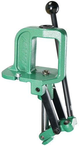 REBEL SINGLE STAGE PRESSRebel Press Heavy Duty Cast Iron Frame - Wide Base for Extra Stability - TallestOpening of Any RCBS Single Stage Press - Machined Qualified Surfaces - Extremely Tight Tolerances - Bottom of Ram Primer Ejection - Ambidextrous Handle - Zerky Tight Tolerances - Bottom of Ram Primer Ejection - Ambidextrous Handle - Zerk FittingFitting