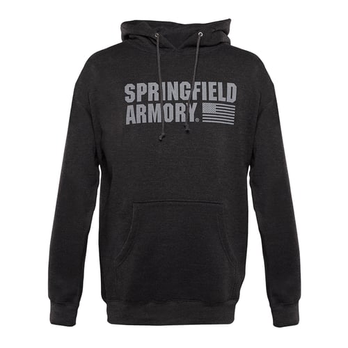 Springfield Armory GEP1663L Springfield Flag Logo Mens Charcoal Gray Long Sleeve Large