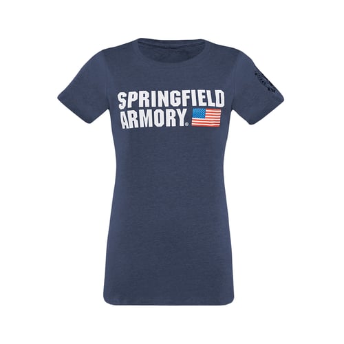 Springfield Armory GEP1661S American Flag Ladies T-Shirt Midnight Navy Small Short Sleeve