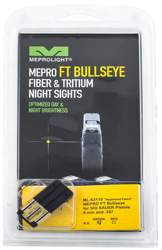 Meprolight USA 631153108 FT Bullseye Rear Sight  Black | Green Tritium/Fiber Optic