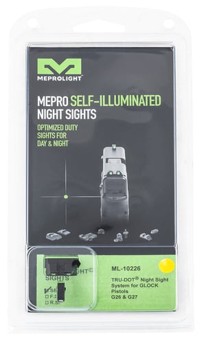 Meprolight USA 102263201 Tru-Dot  Black | Green Tritium Front Sight Yellow Tritium Rear Sight Set