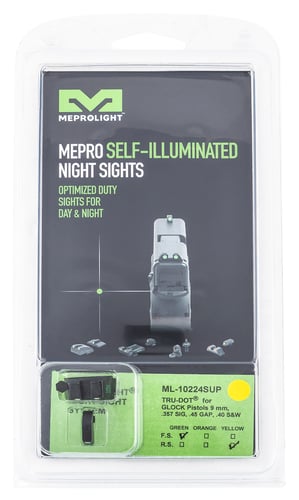 MEPROLIGHT NGT SGHT FIXED SET GRN/YLLW FOR GLOCK SUPPRESSOR