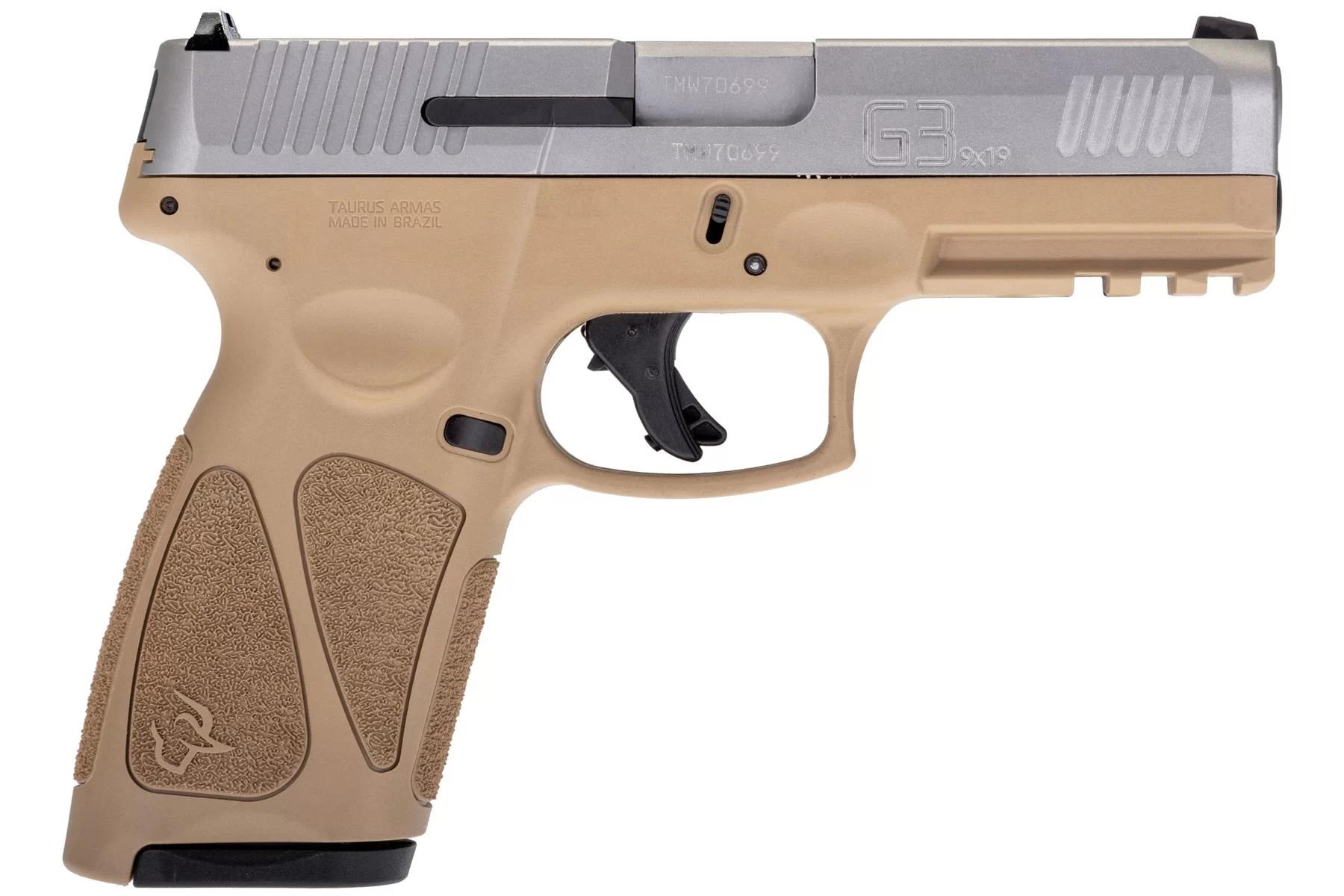 TAURUS G3 9MM 17-SHOT 3-DOT ADJ. TAN/STAINLESS POLYMER